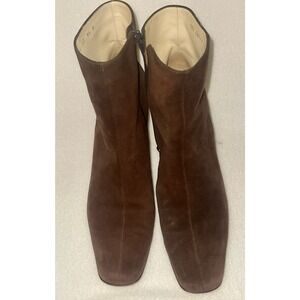 Salvatore Ferragamo Brown Suede Ankle Boots Size 9.5 beautiful price firm